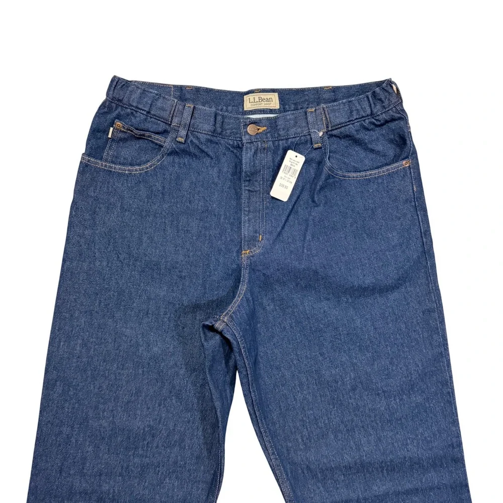 LL Bean Double L Jeans Mens 36x32 Dark Wash Comfort Waist Straight Leg 250265